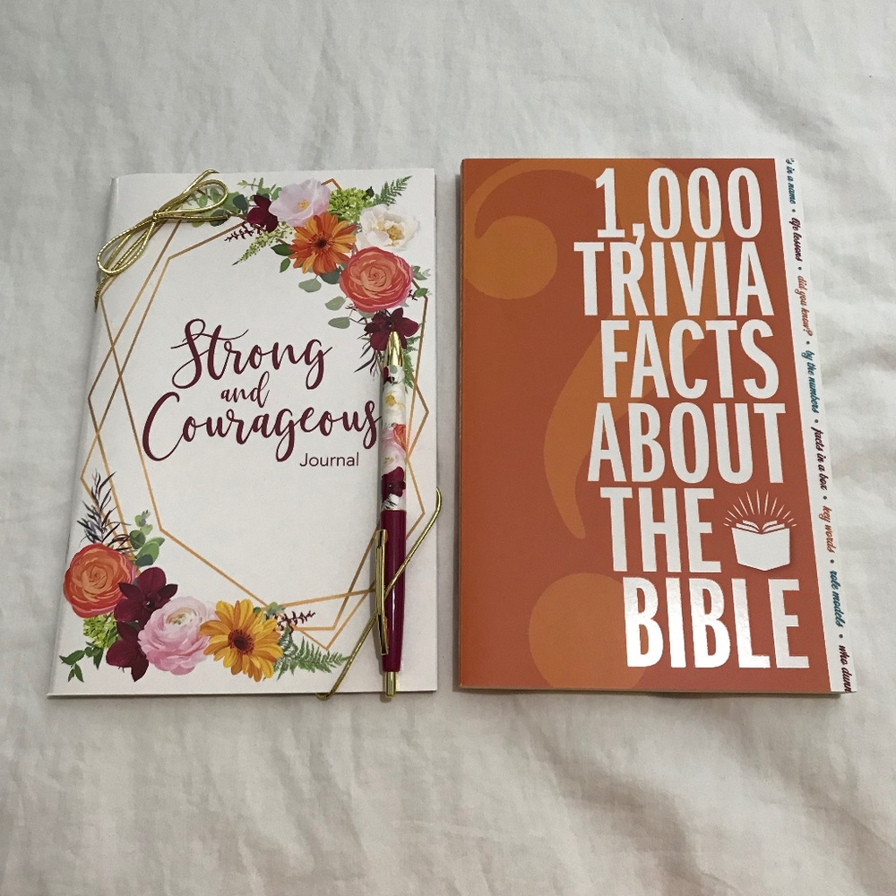 Strong and Courageous Journal with 1000 Trivia Facts About The Bible Bundle